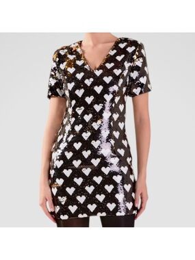 NWT Endless Rose Heart Reverse Sequin Dress Size Large